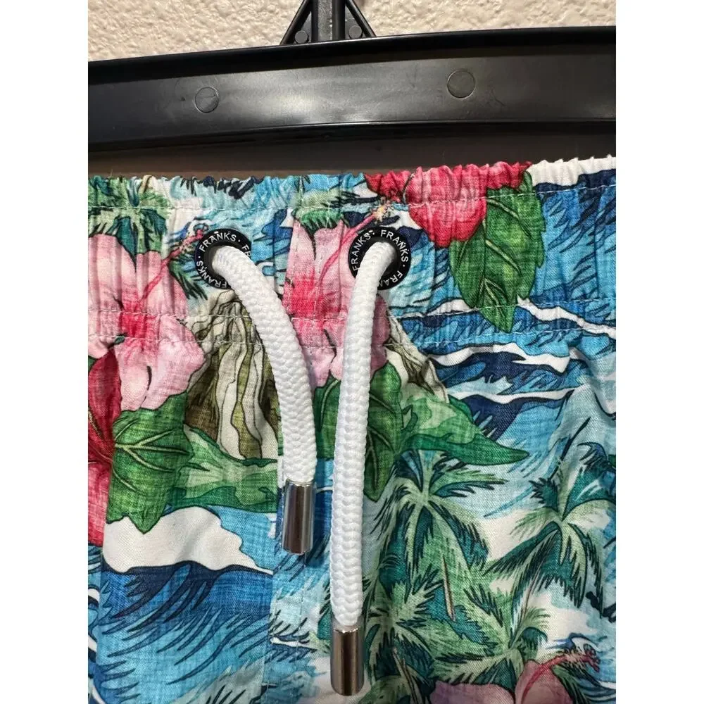 Franks Oahu Floral Print Swim Shorts Blue/Green/Pink‎ Size XL | Pool Party Vacay